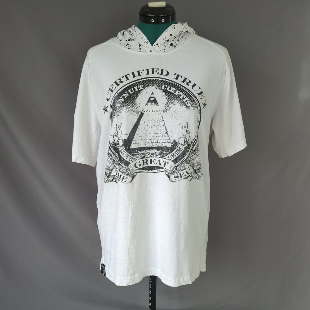 Switch Remarkable Pyramid Graphic Hooded Tee White Men's Large Streetwear